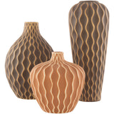 Waves WVS-001 12"H x 8"W x 8"D,  8"H x 7"W x 7"D,  15"H x 6"W x 6"D Vase